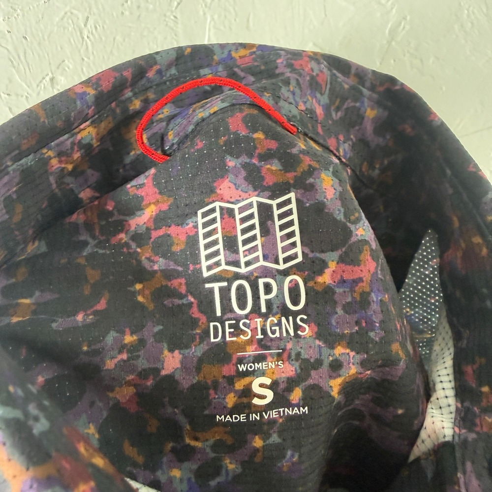 Topo Designs Women's Shirt Small Short Sleeve Snap Cotton Outdoor Ripstop KK17 - Picture 6 of 7